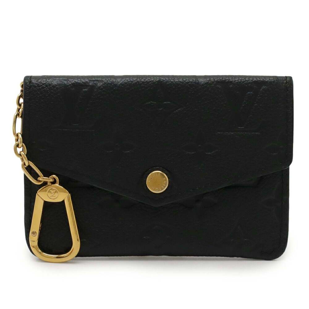 Louis Vuitton Black Monogram Card Holder with Gold Hardware